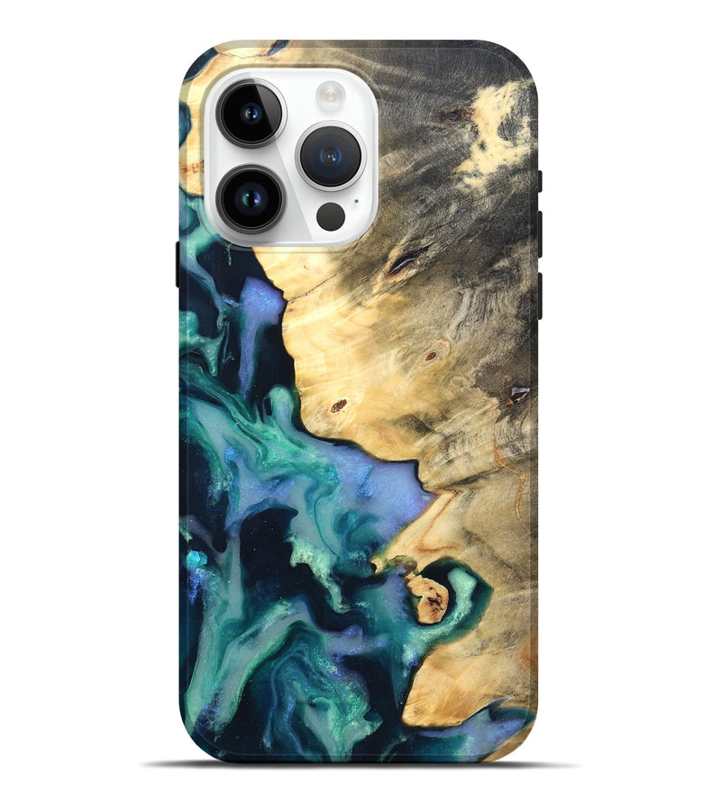iPhone 15 Pro Max Wood Live Edge Phone Case - Dangelo (Green, 825070)