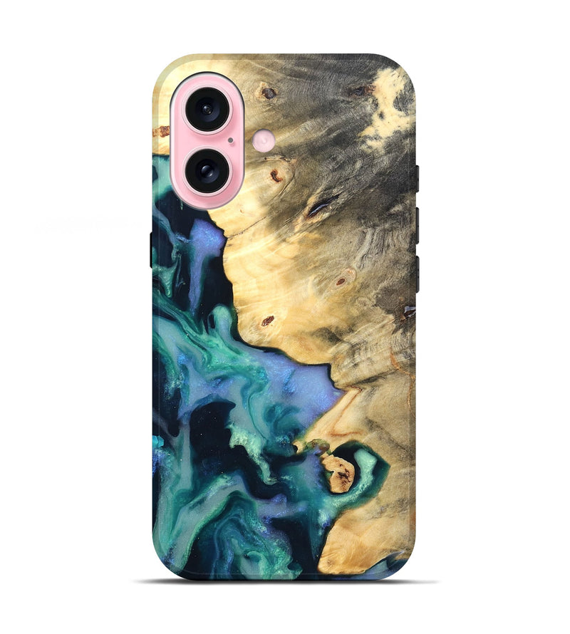 iPhone 17 Wood Live Edge Phone Case - Dangelo (Green, 825070)