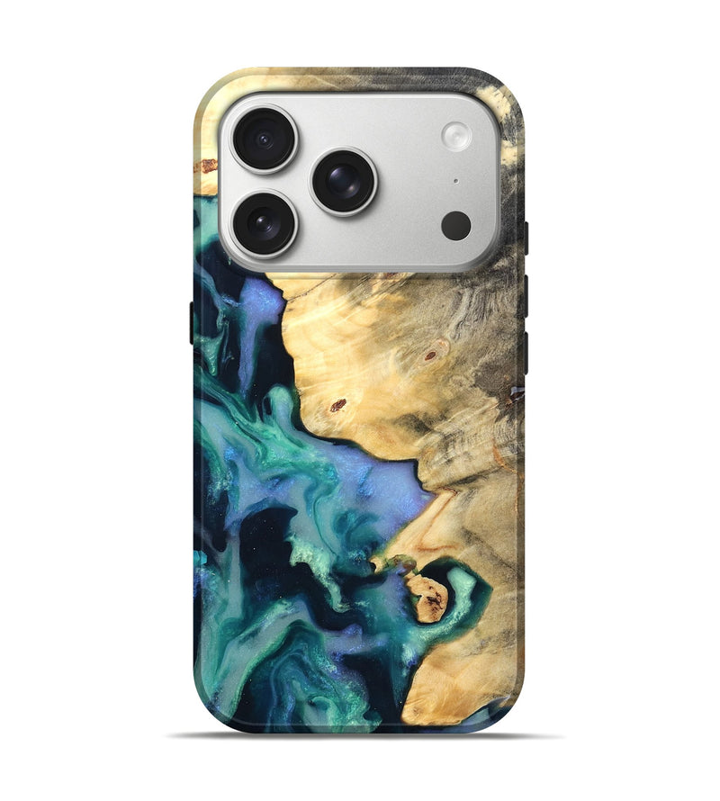 iPhone 17 Pro Wood Live Edge Phone Case - Dangelo (Green, 825070)