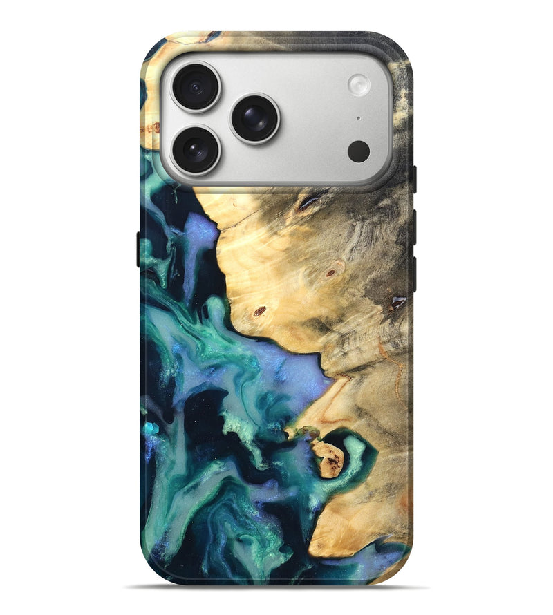 iPhone 17 Pro Max Wood Live Edge Phone Case - Dangelo (Green, 825070)