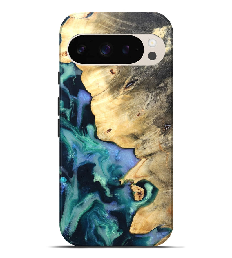 Pixel 9 Pro XL Wood Live Edge Phone Case - Dangelo (Green, 825070)