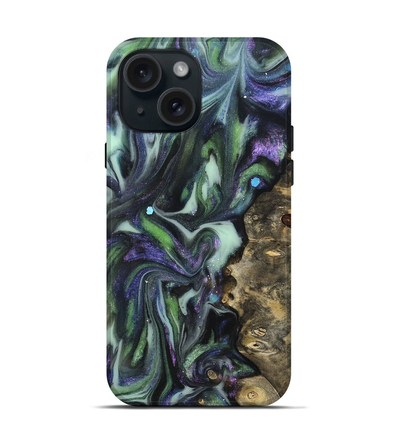 iPhone 15 Wood Live Edge Phone Case - Harmon (Cosmos, 825099)
