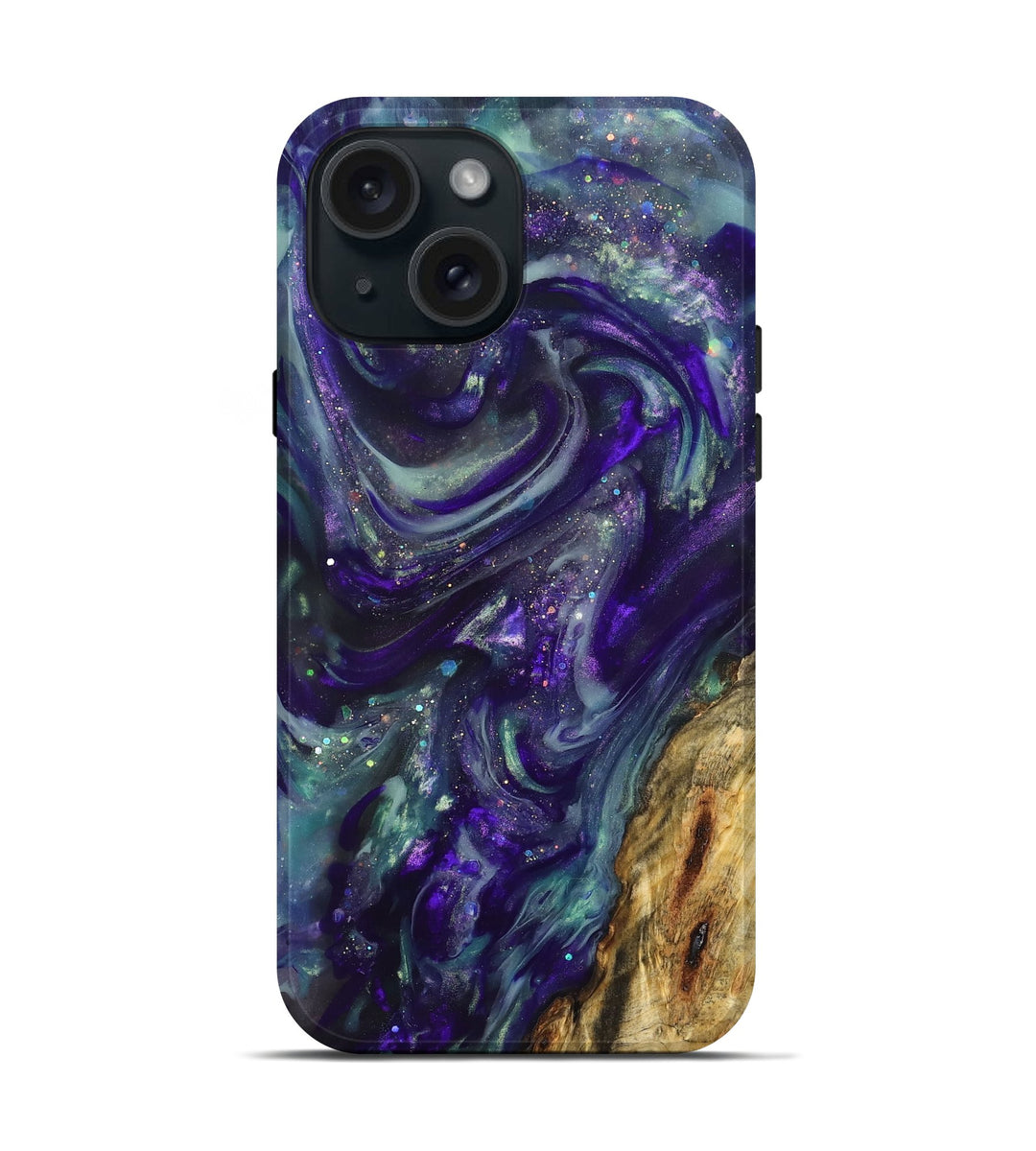 iPhone 15 Wood Live Edge Phone Case - Shyanne (Cosmos, 825109)