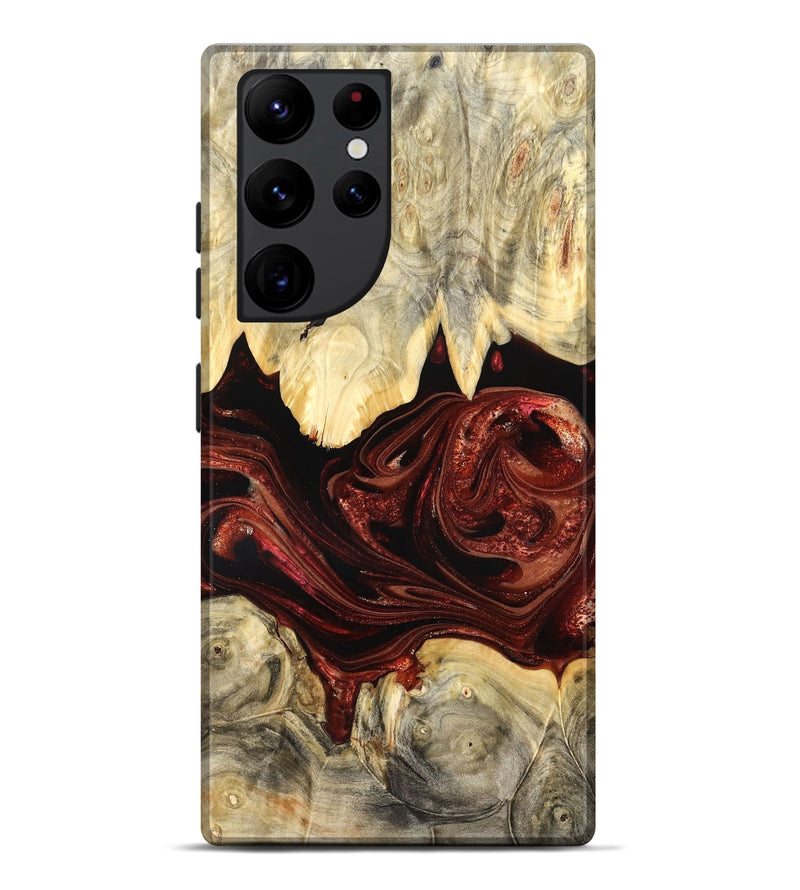 Galaxy S22 Ultra Wood Live Edge Phone Case - Debrah (Red, 825114)