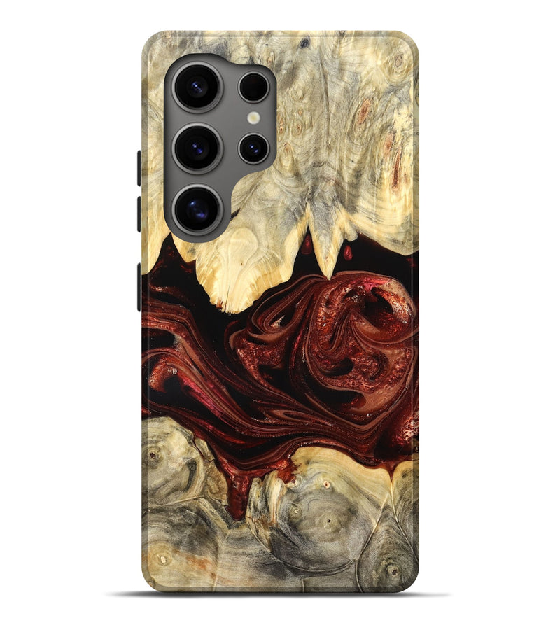 Galaxy S25 Ultra Wood Live Edge Phone Case - Debrah (Red, 825114)