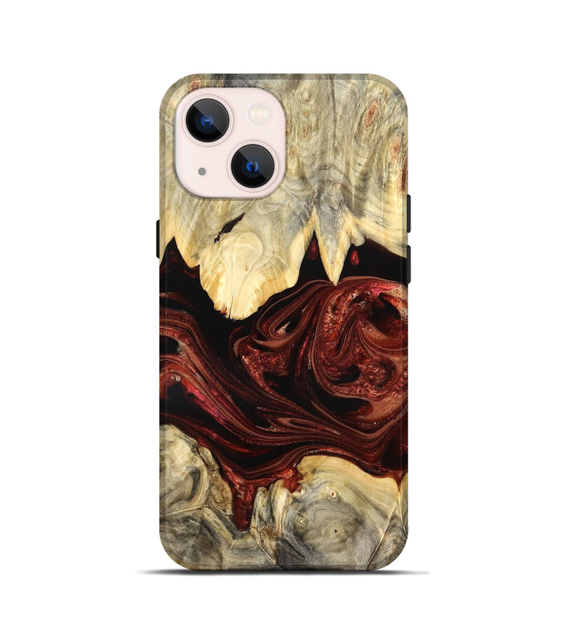 iPhone 13 mini Wood Live Edge Phone Case - Debrah (Red, 825114)