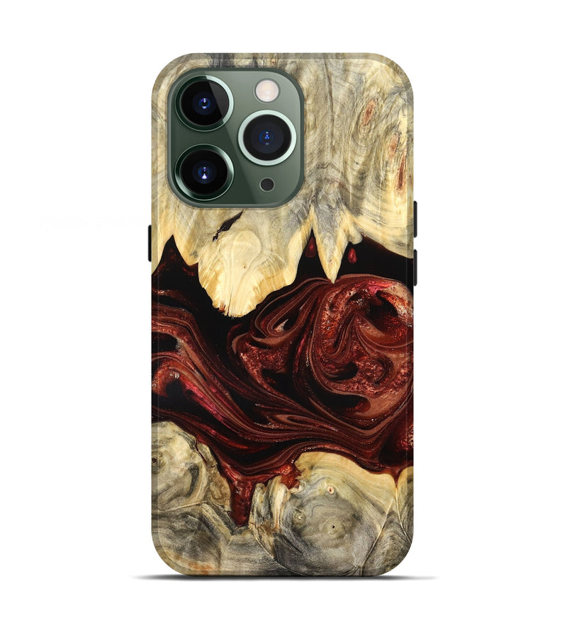 iPhone 13 Pro Wood Live Edge Phone Case - Debrah (Red, 825114)