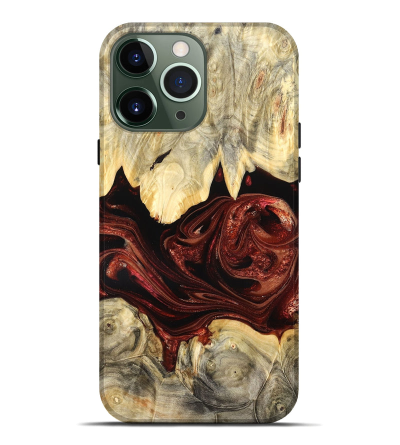 iPhone 13 Pro Max Wood Live Edge Phone Case - Debrah (Red, 825114)