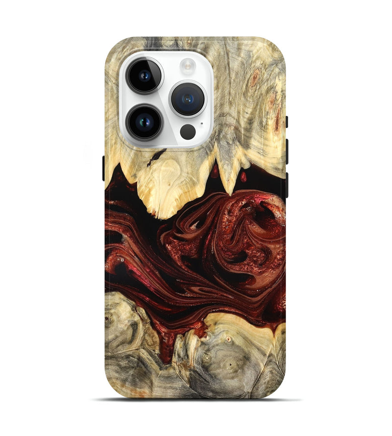 iPhone 15 Pro Wood Live Edge Phone Case - Debrah (Red, 825114)