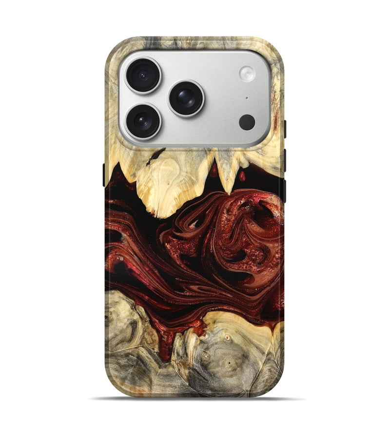 iPhone 17 Pro Wood Live Edge Phone Case - Debrah (Red, 825114)