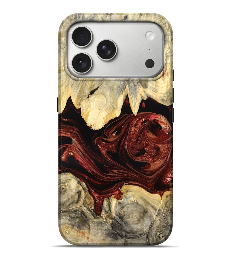 iPhone 17 Pro Max Wood Live Edge Phone Case - Debrah (Red, 825114)