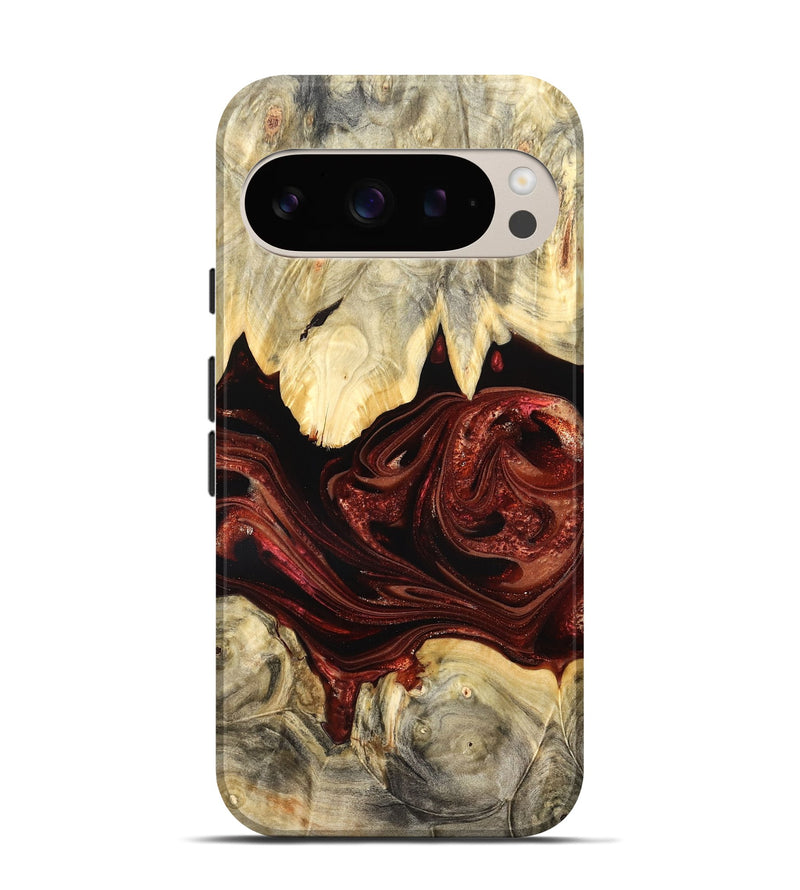 Pixel 9 Pro Wood Live Edge Phone Case - Debrah (Red, 825114)