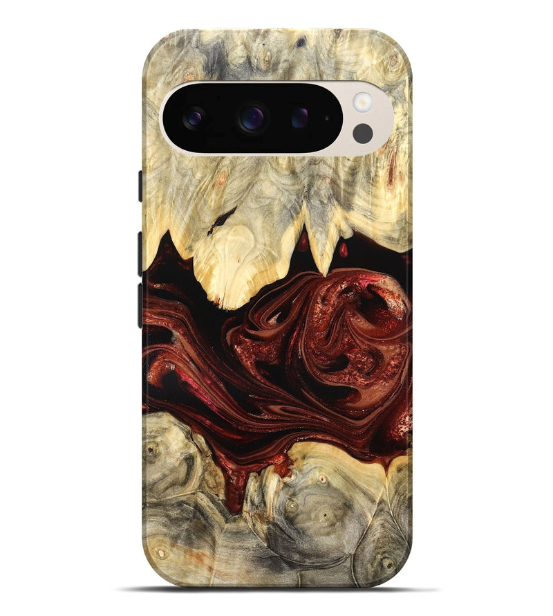 Pixel 9 Pro XL Wood Live Edge Phone Case - Debrah (Red, 825114)