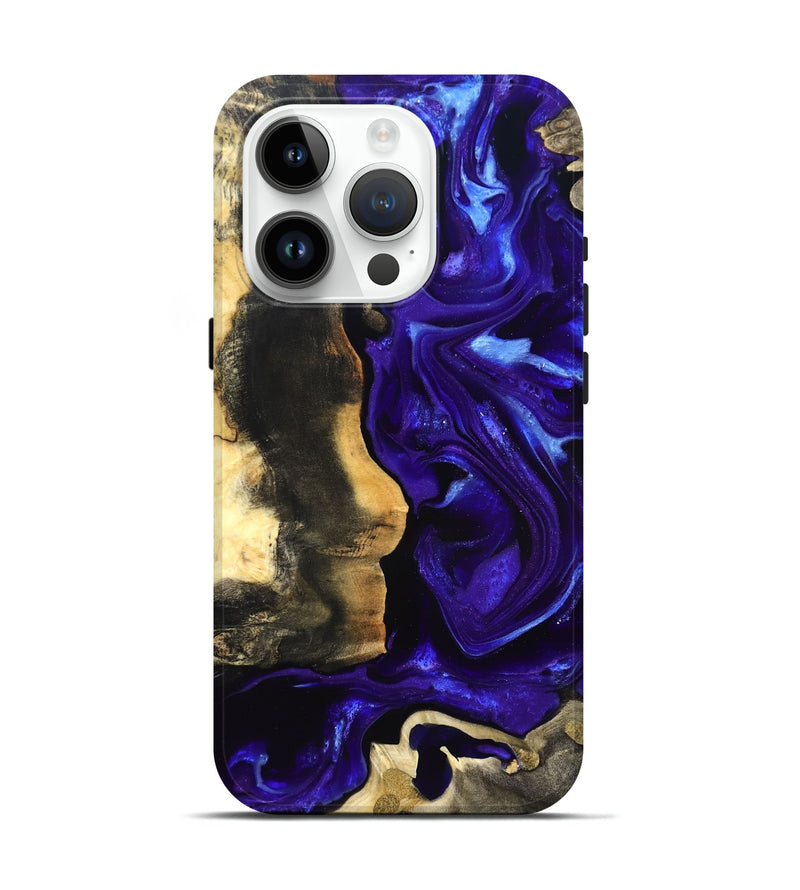 iPhone 15 Pro Wood Live Edge Phone Case - Jayden (Purple, 825115)