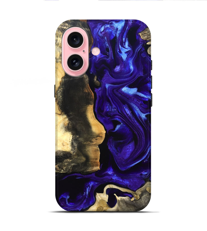 iPhone 16 Wood Live Edge Phone Case - Jayden (Purple, 825115)
