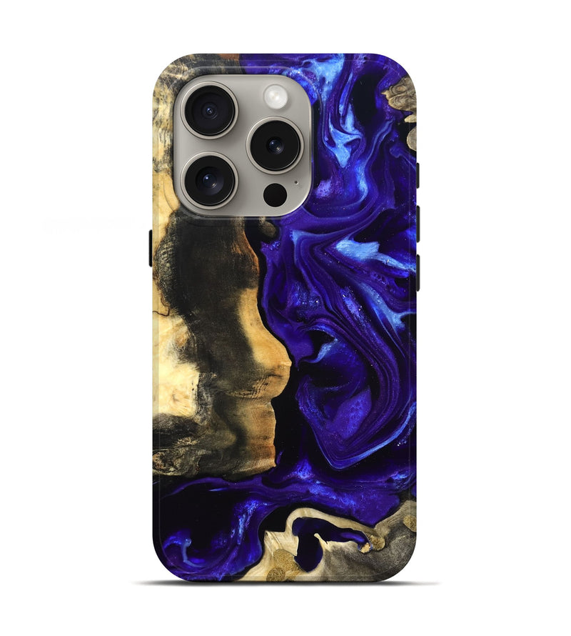 iPhone 16 Pro Wood Live Edge Phone Case - Jayden (Purple, 825115)