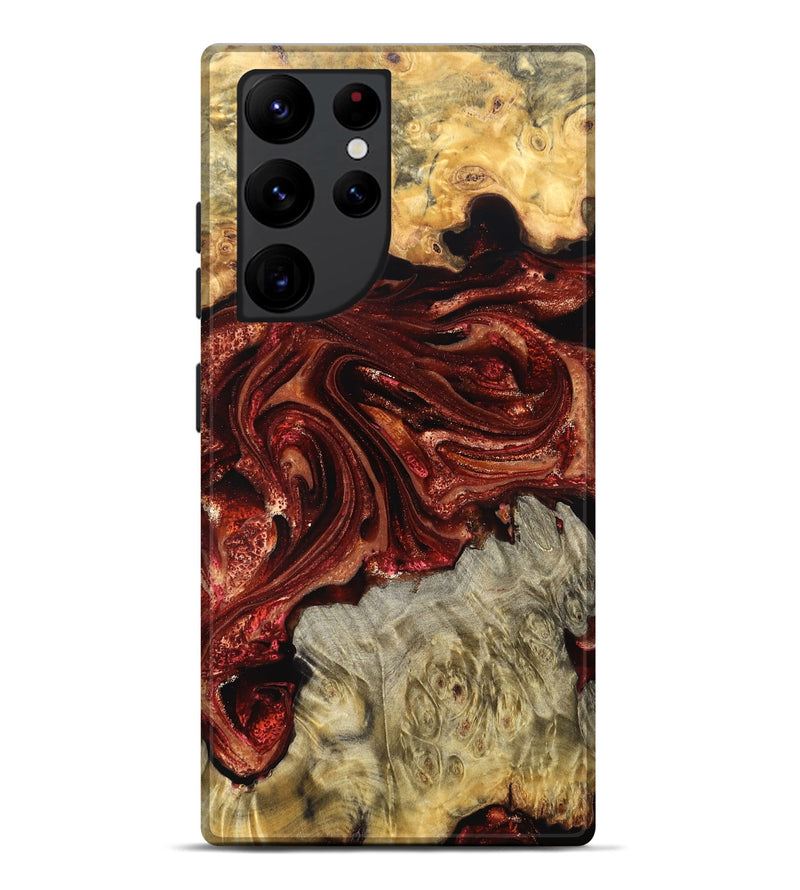 Galaxy S22 Ultra Wood Live Edge Phone Case - Alison (Red, 825116)