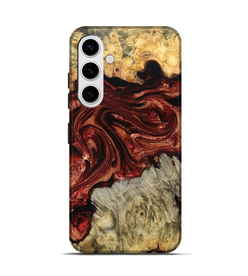 Galaxy S25 Wood Live Edge Phone Case - Alison (Red, 825116)