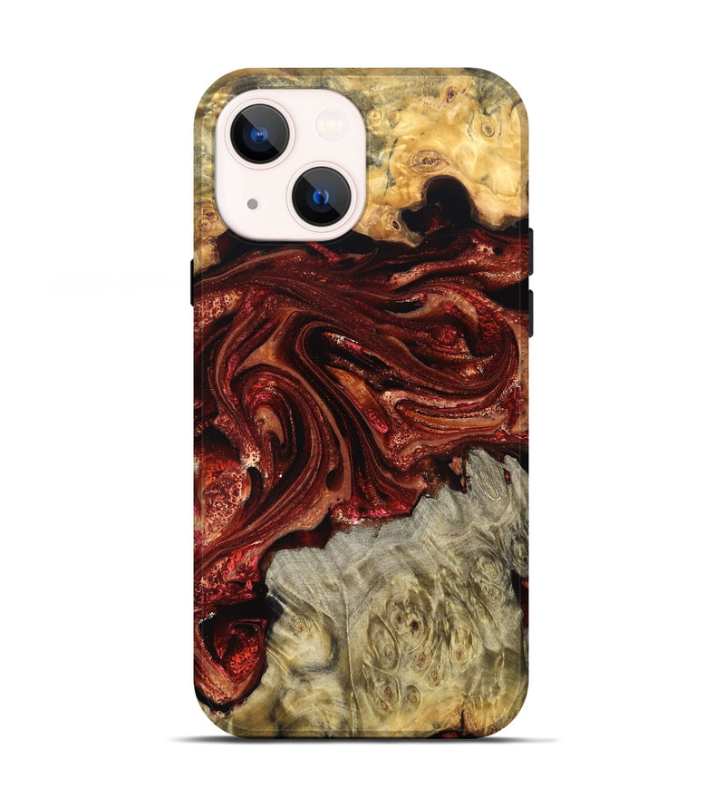 iPhone 13 Wood Live Edge Phone Case - Alison (Red, 825116)
