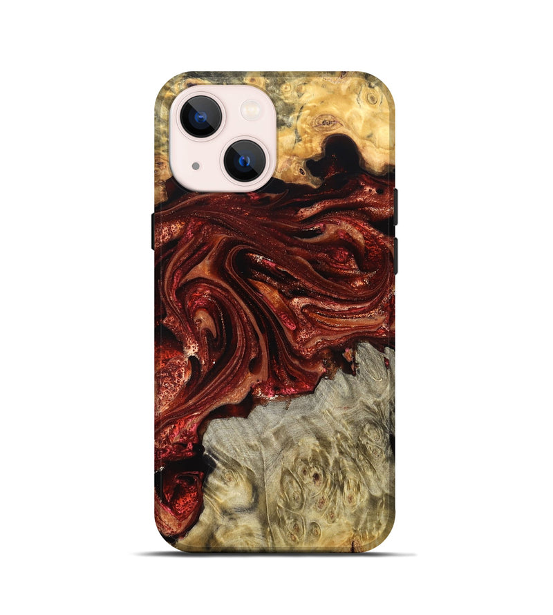 iPhone 13 mini Wood Live Edge Phone Case - Alison (Red, 825116)