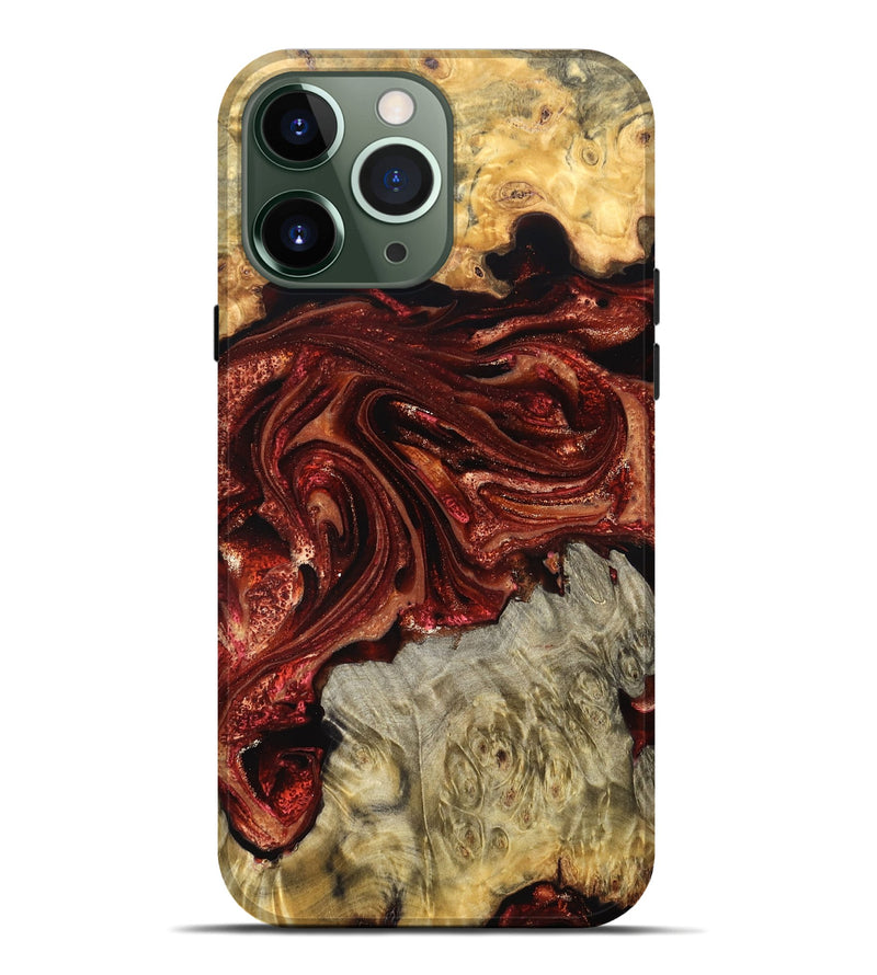 iPhone 13 Pro Max Wood Live Edge Phone Case - Alison (Red, 825116)