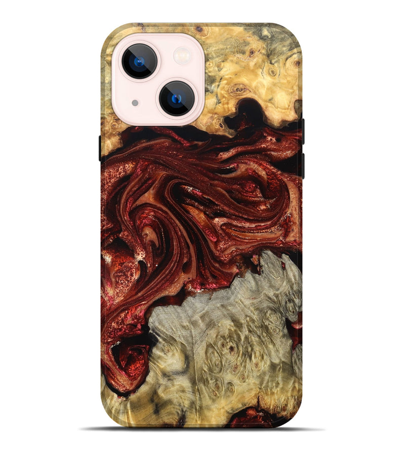 iPhone 14 Plus Wood Live Edge Phone Case - Alison (Red, 825116)