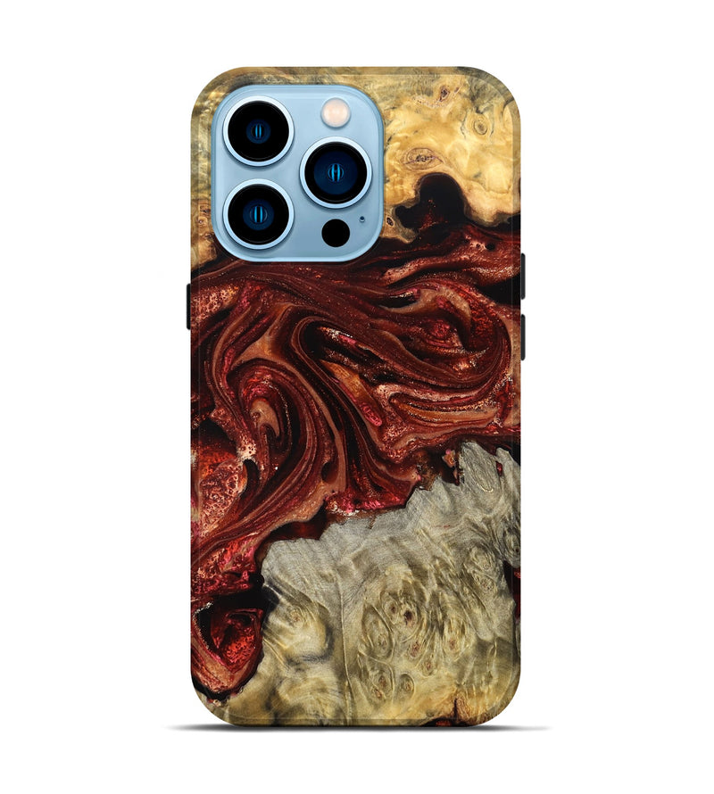 iPhone 14 Pro Wood Live Edge Phone Case - Alison (Red, 825116)