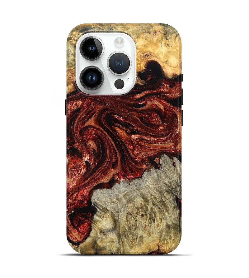 iPhone 15 Pro Wood Live Edge Phone Case - Alison (Red, 825116)