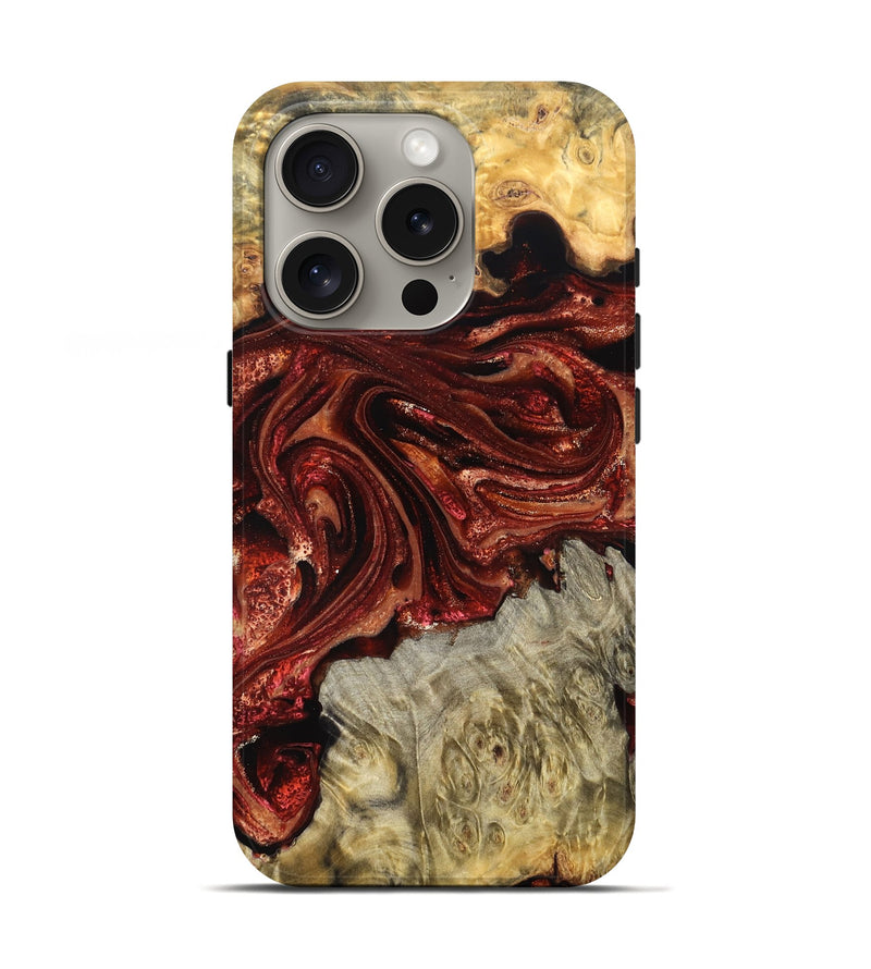 iPhone 16 Pro Wood Live Edge Phone Case - Alison (Red, 825116)