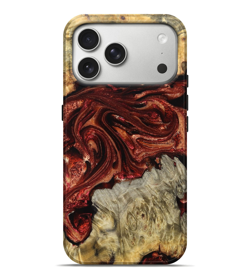 iPhone 17 Pro Max Wood Live Edge Phone Case - Alison (Red, 825116)