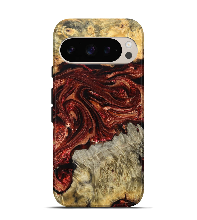 Pixel 9 Wood Live Edge Phone Case - Alison (Red, 825116)