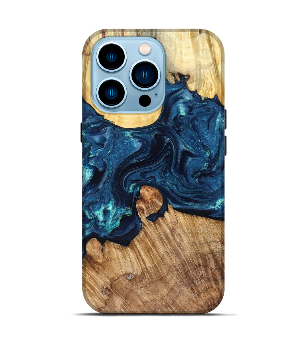 iPhone 14 Pro Wood Live Edge Phone Case - Arnold (Blue, 825118)