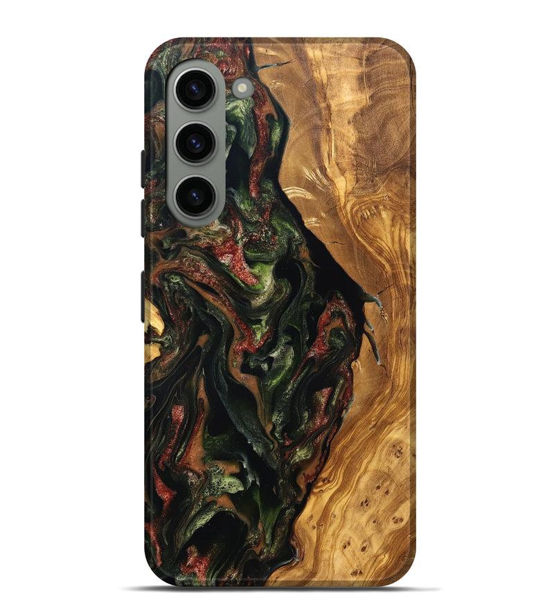 Galaxy S23 Plus Wood Live Edge Phone Case - Debi (Green, 825119)