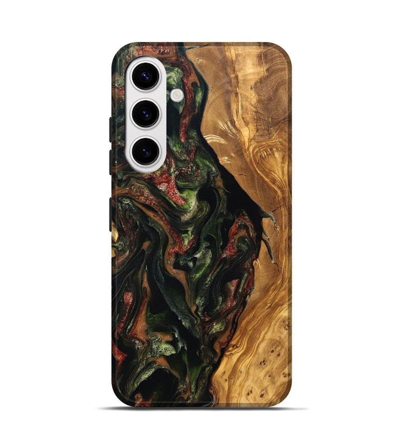 Galaxy S25 Wood Live Edge Phone Case - Debi (Green, 825119)