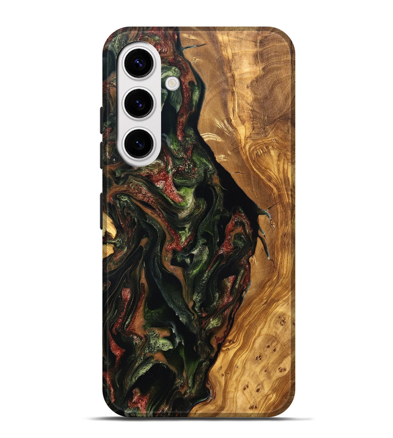 Galaxy S25 Plus Wood Live Edge Phone Case - Debi (Green, 825119)