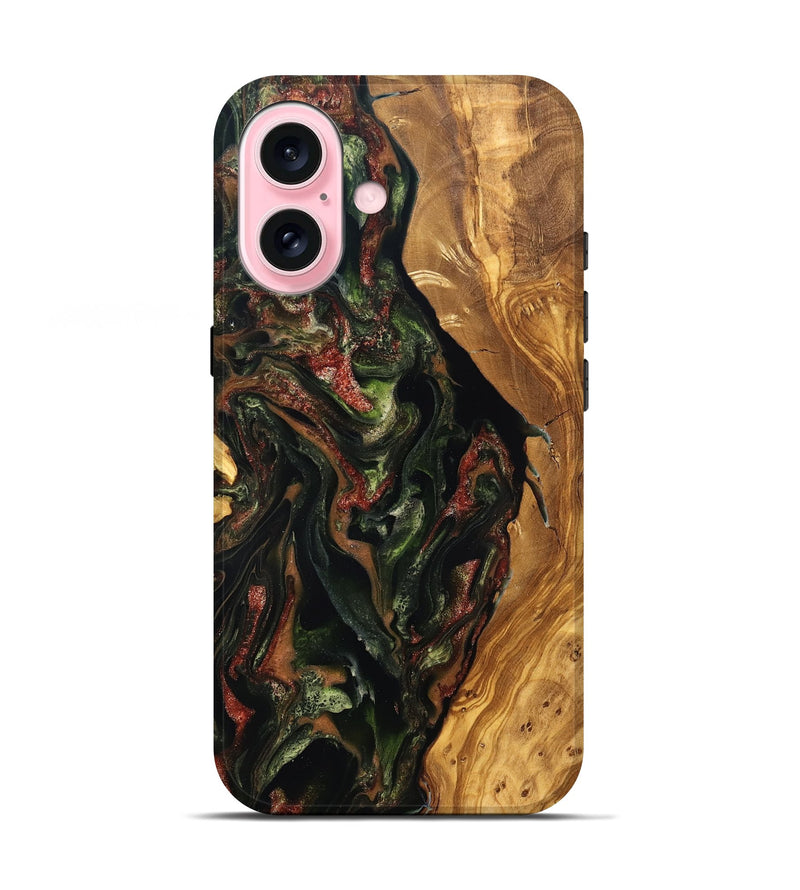 iPhone 17 Wood Live Edge Phone Case - Debi (Green, 825119)
