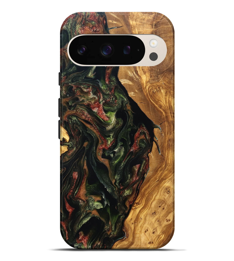 Pixel 9 Pro XL Wood Live Edge Phone Case - Debi (Green, 825119)