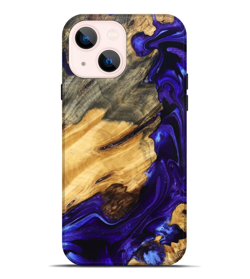 iPhone 14 Plus Wood Live Edge Phone Case - Herbert (Purple, 825120)