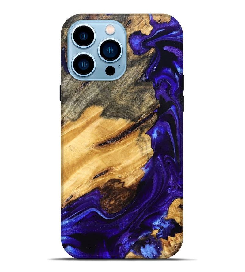 iPhone 14 Pro Max Wood Live Edge Phone Case - Herbert (Purple, 825120)