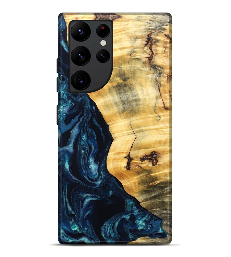 Galaxy S22 Ultra Wood Live Edge Phone Case - Liz (Blue, 825122)