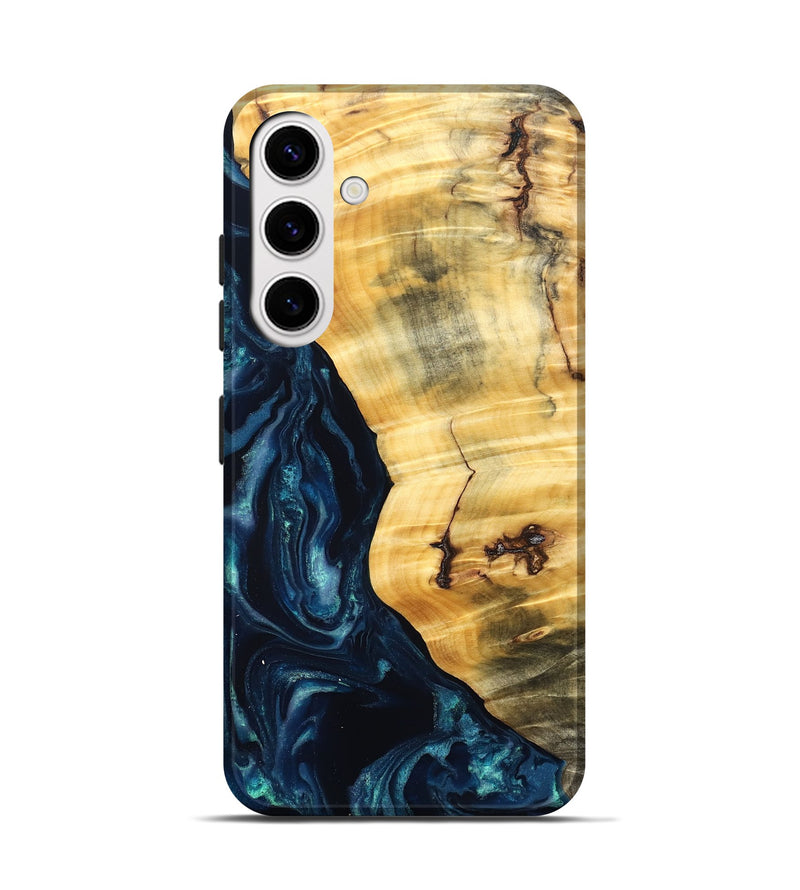Galaxy S25 Wood Live Edge Phone Case - Liz (Blue, 825122)
