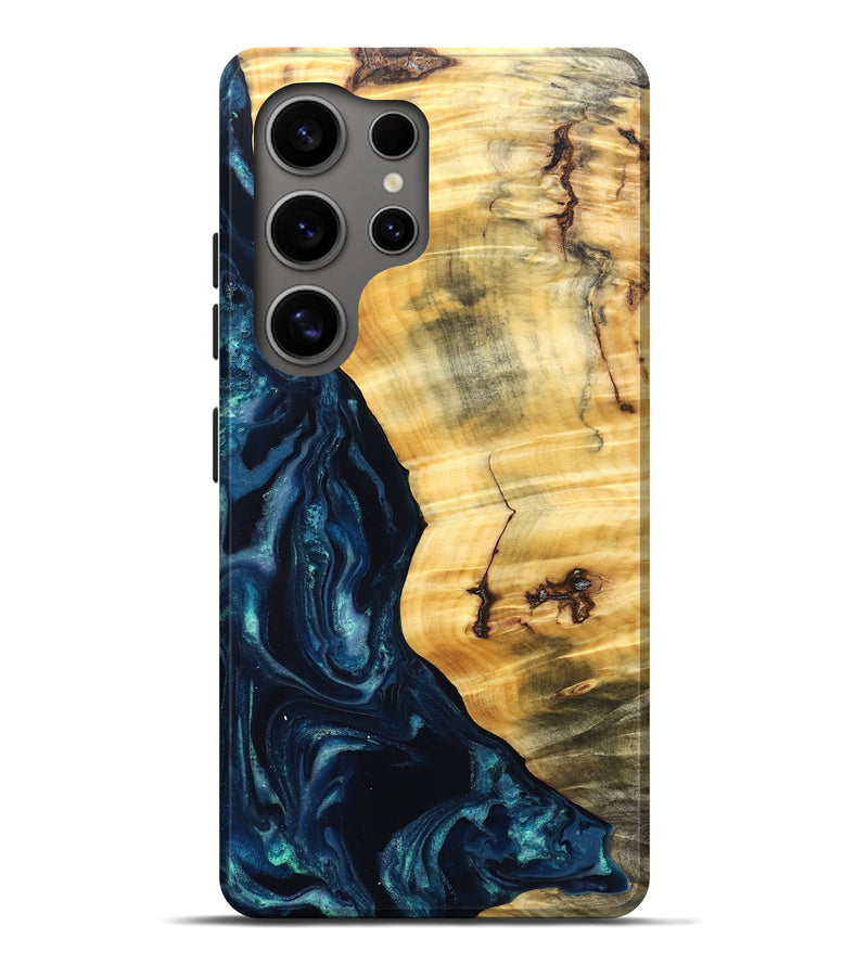 Galaxy S25 Ultra Wood Live Edge Phone Case - Liz (Blue, 825122)
