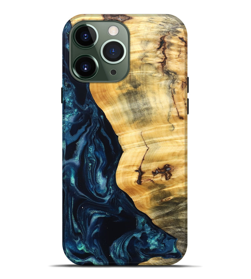 iPhone 13 Pro Max Wood Live Edge Phone Case - Liz (Blue, 825122)