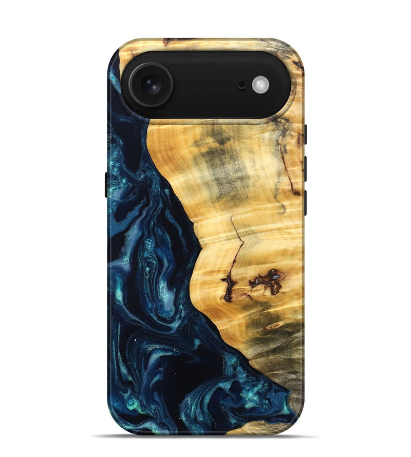 iPhone 17 Air Wood Live Edge Phone Case - Liz (Blue, 825122)