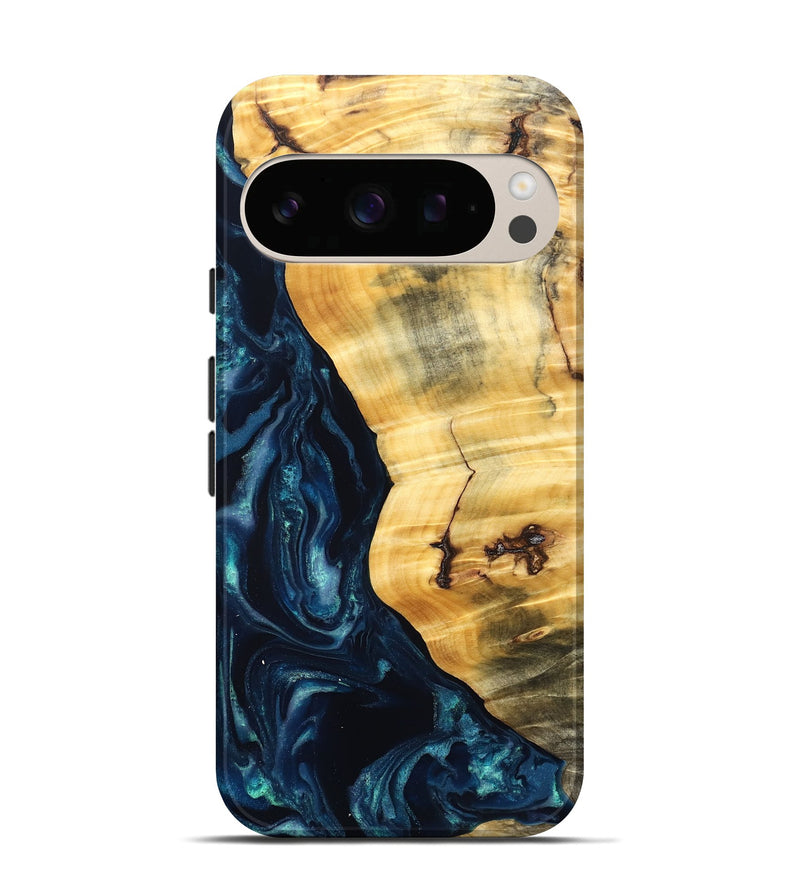 Pixel 10 Wood Live Edge Phone Case - Liz (Blue, 825122)