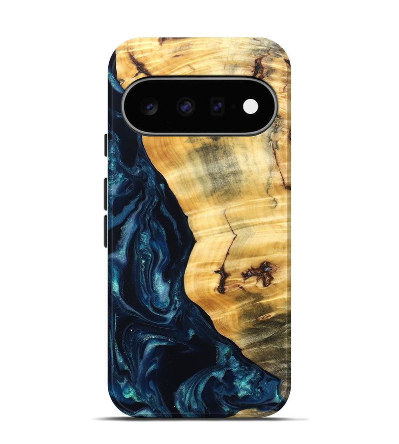Pixel 11 Wood Live Edge Phone Case - Liz (Blue, 825122)