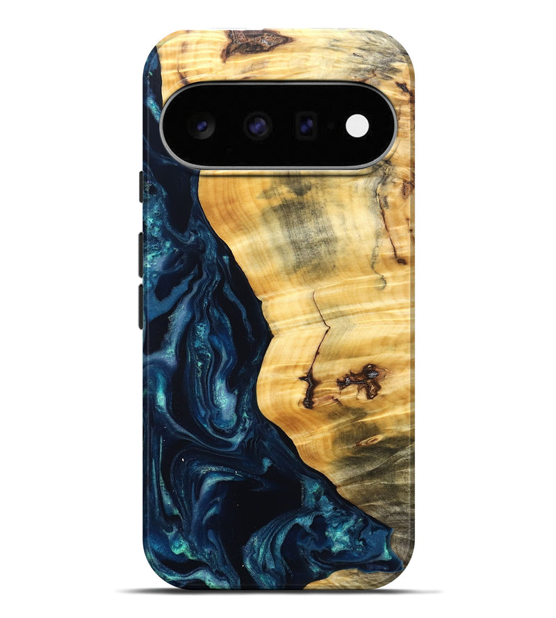 Pixel 11 Pro XL Wood Live Edge Phone Case - Liz (Blue, 825122)