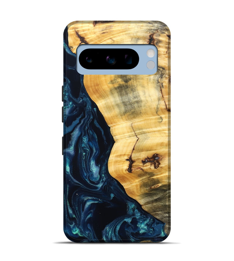 Pixel 8 Pro Wood Live Edge Phone Case - Liz (Blue, 825122)