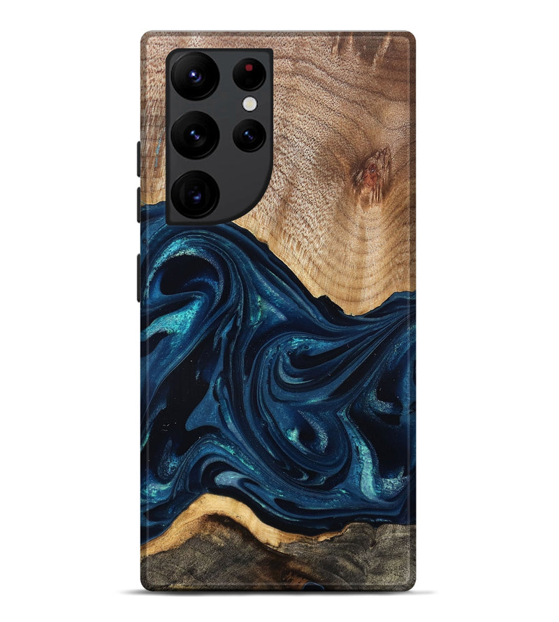 Galaxy S22 Ultra Wood Live Edge Phone Case - Ivan (Blue, 825124)