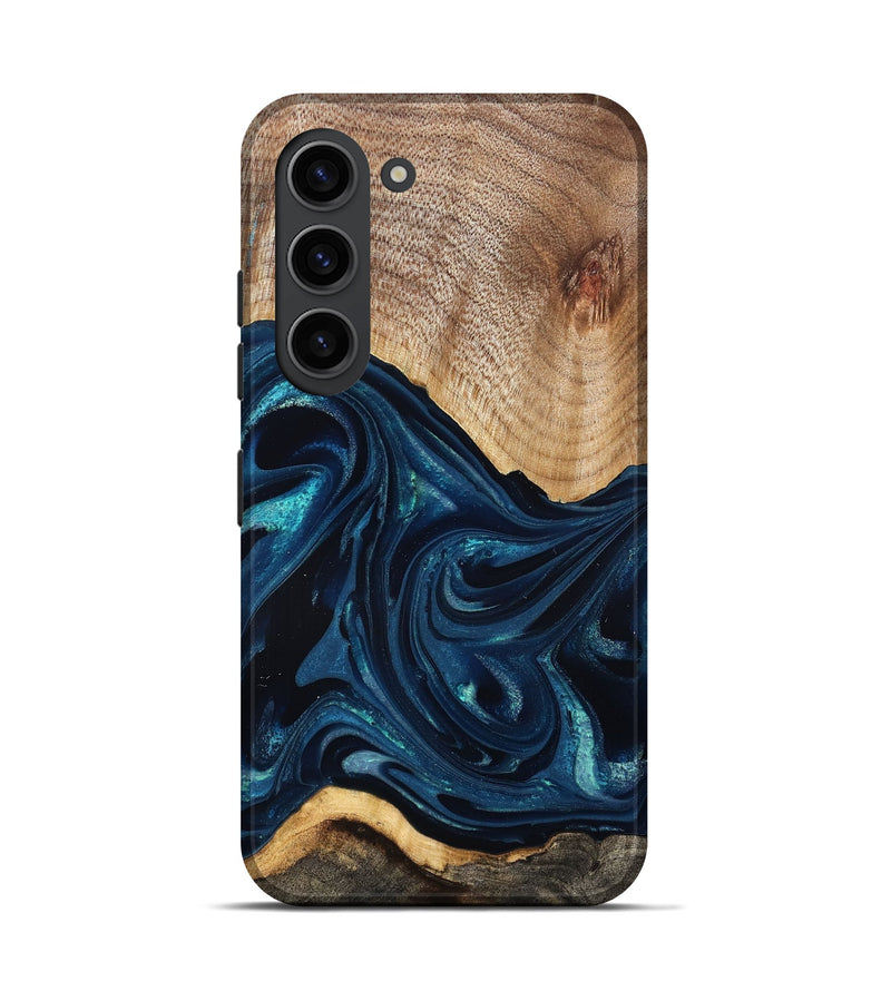 Galaxy S23 Wood Live Edge Phone Case - Ivan (Blue, 825124)
